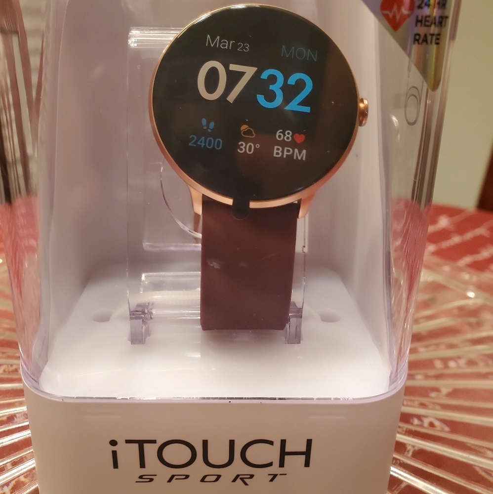 Itouch Sport Womens Burgundy Smart Watch